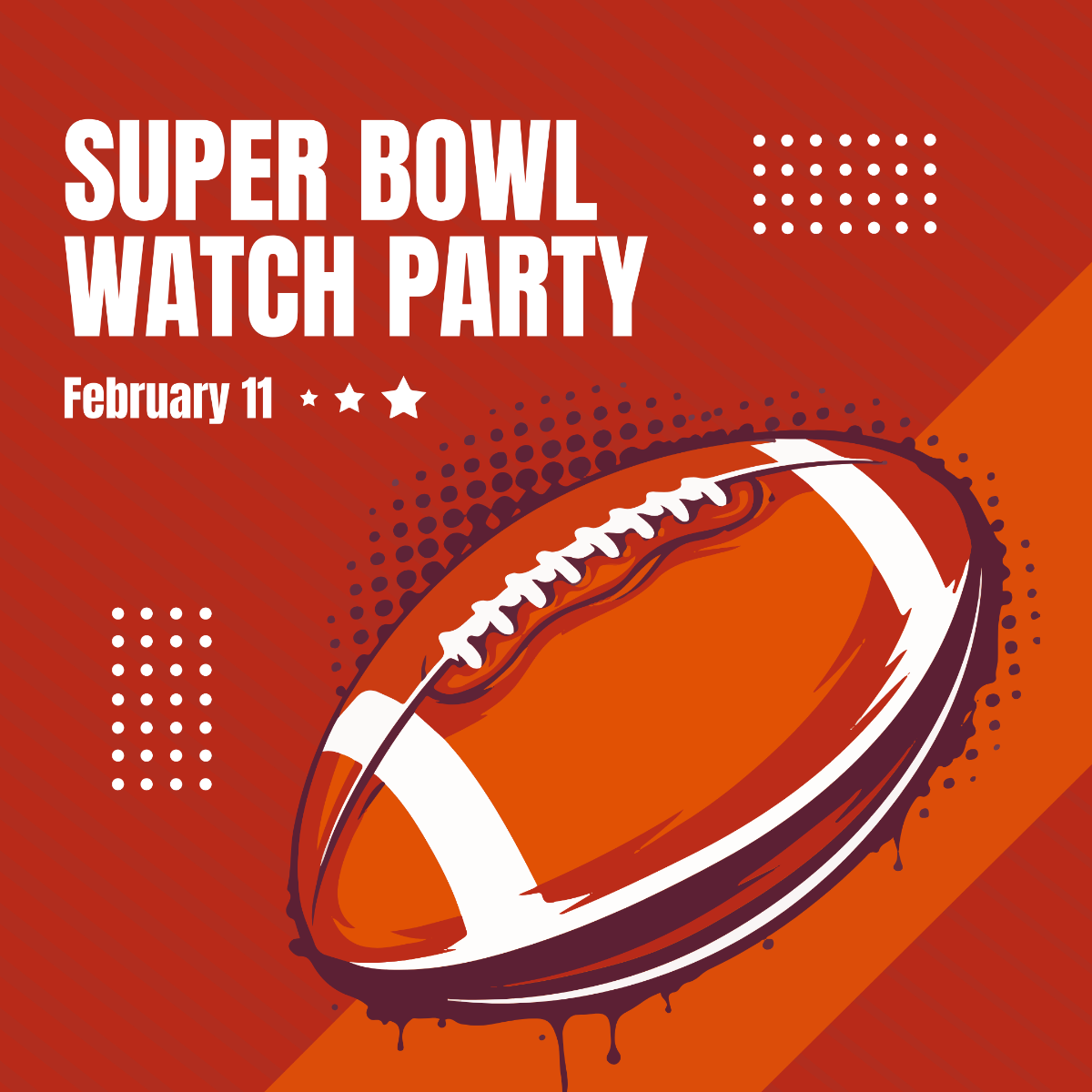 Super Bowl Watch Party Instagram Post Template