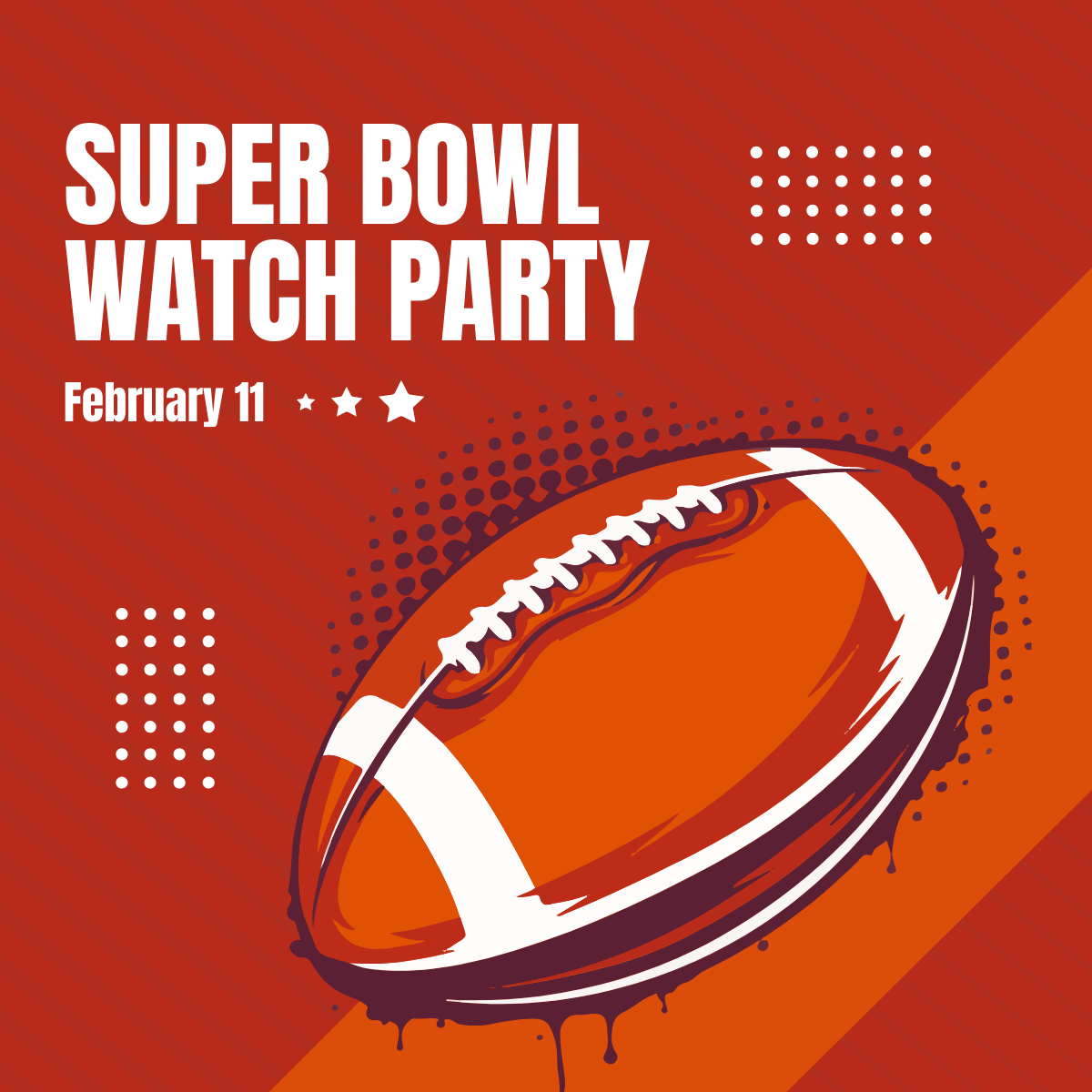 Super Bowl Watch Party Linkedin Post Template