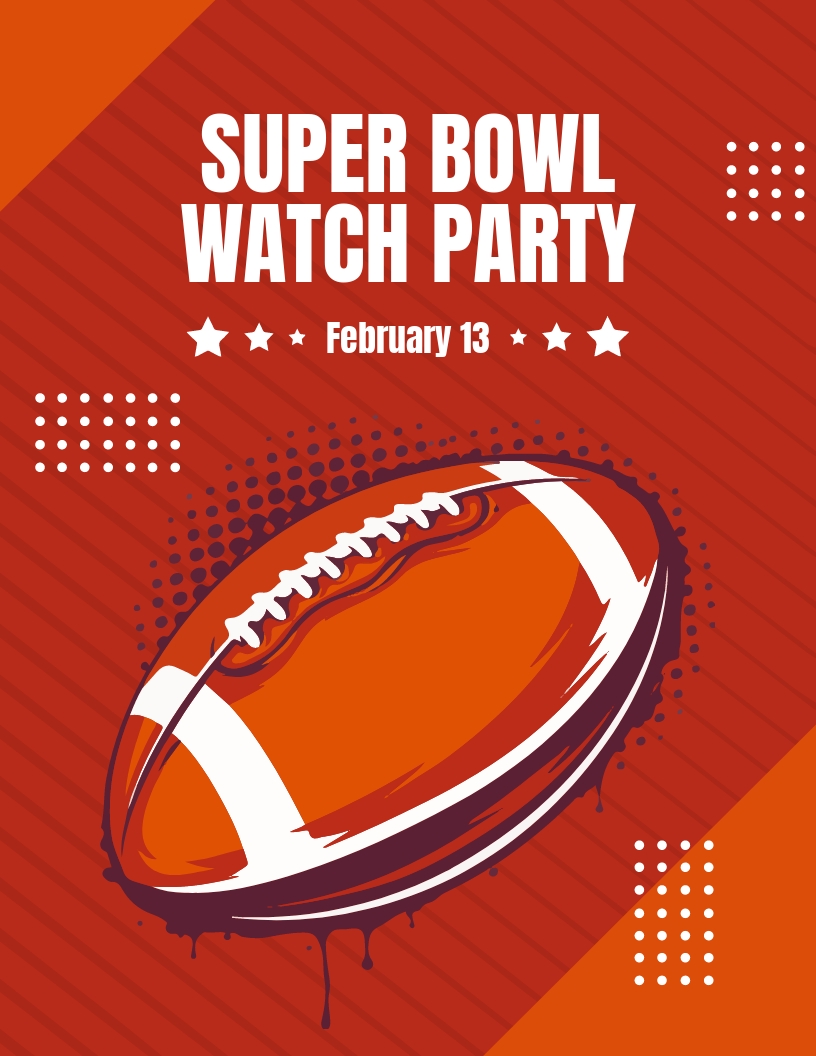 Super Bowl Watch Party Flyer Template in Word, Google Docs, PSD, Apple Pages, Publisher