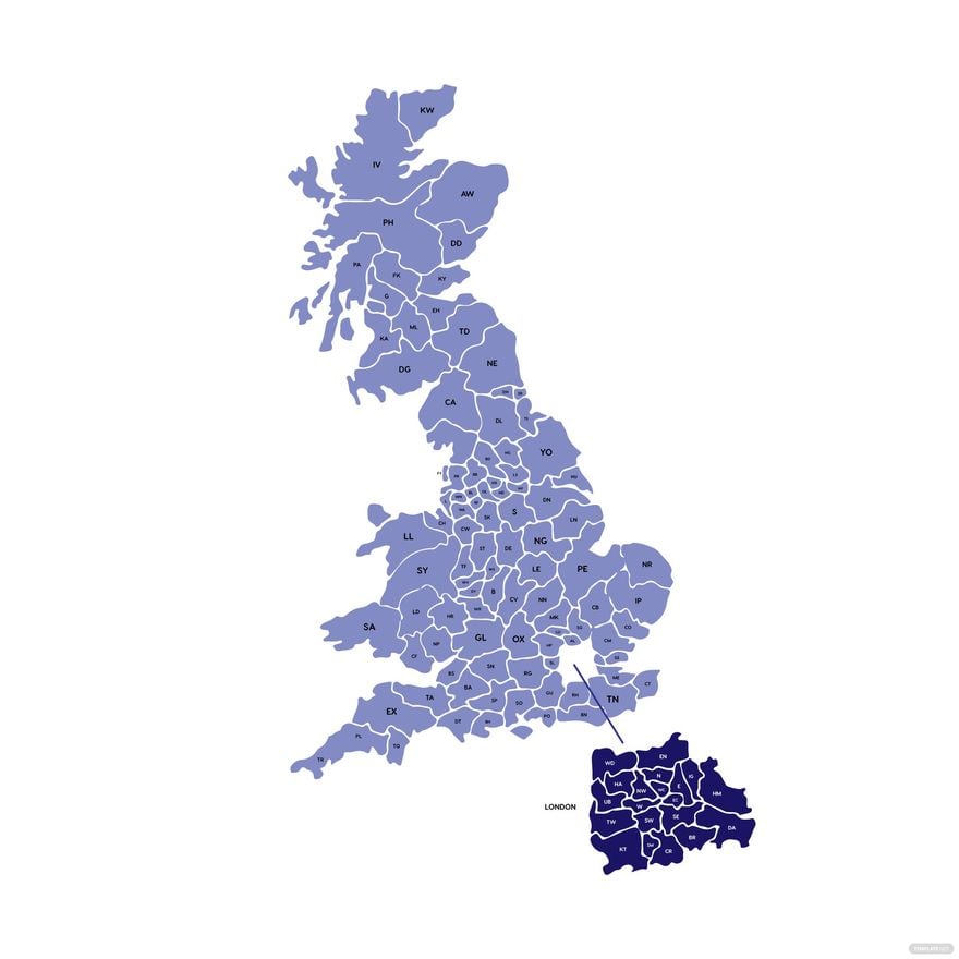 UK Postcode Map Vector