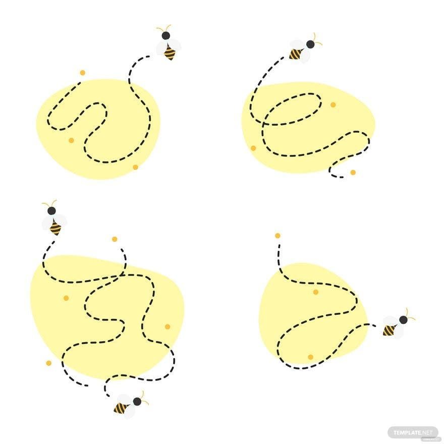 Free Bee Trail Vector in Illustrator, EPS, SVG, JPG, PNG
