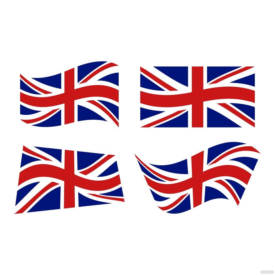 Free Wavy UK Flag Vector in Illustrator, EPS, SVG, JPG, PNG