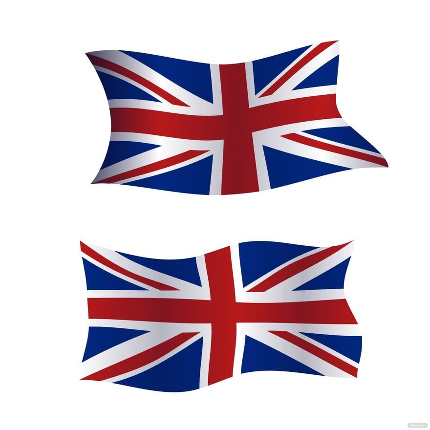 Flying UK Flag Vector