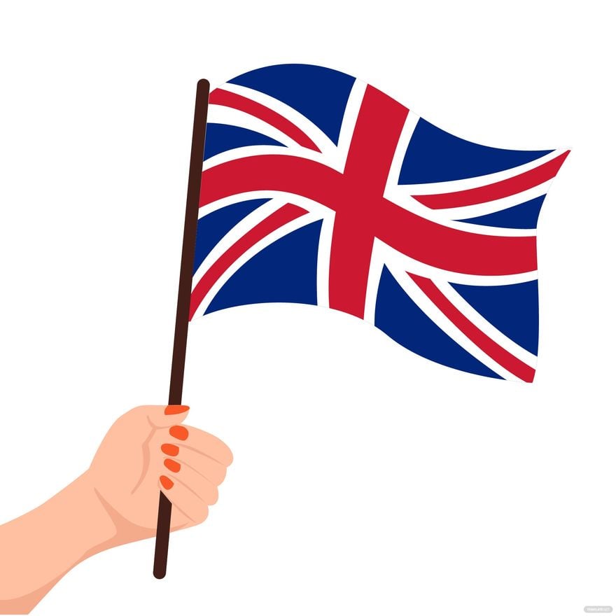 Waving UK Flag Vector