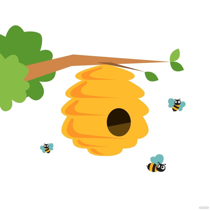 Bee Nest Vector in Illustrator, EPS, SVG, JPG, PNG