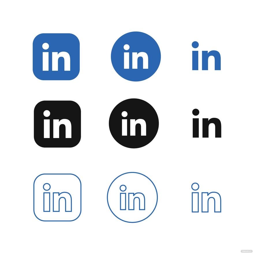 Linkedin Social Icon Vector in Illustrator, EPS, SVG, JPG, PNG