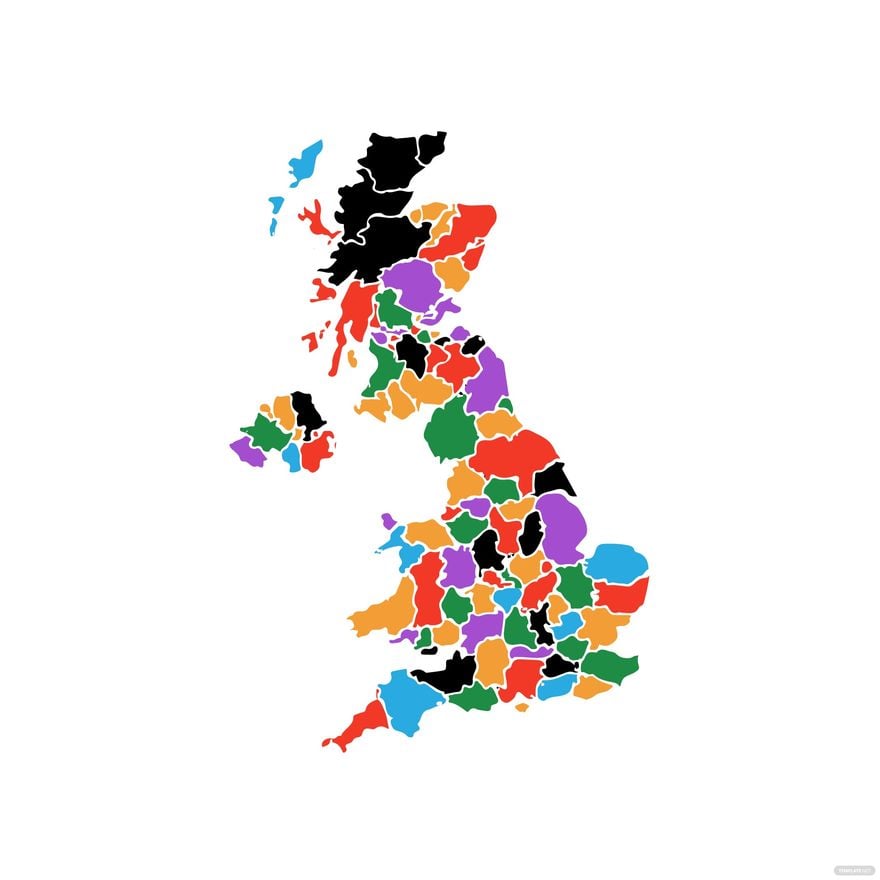 UK Counties Map Vector