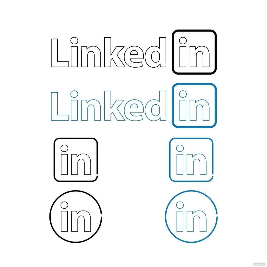 LinkedIn Outline Vector in Illustrator, EPS, SVG, JPG, PNG