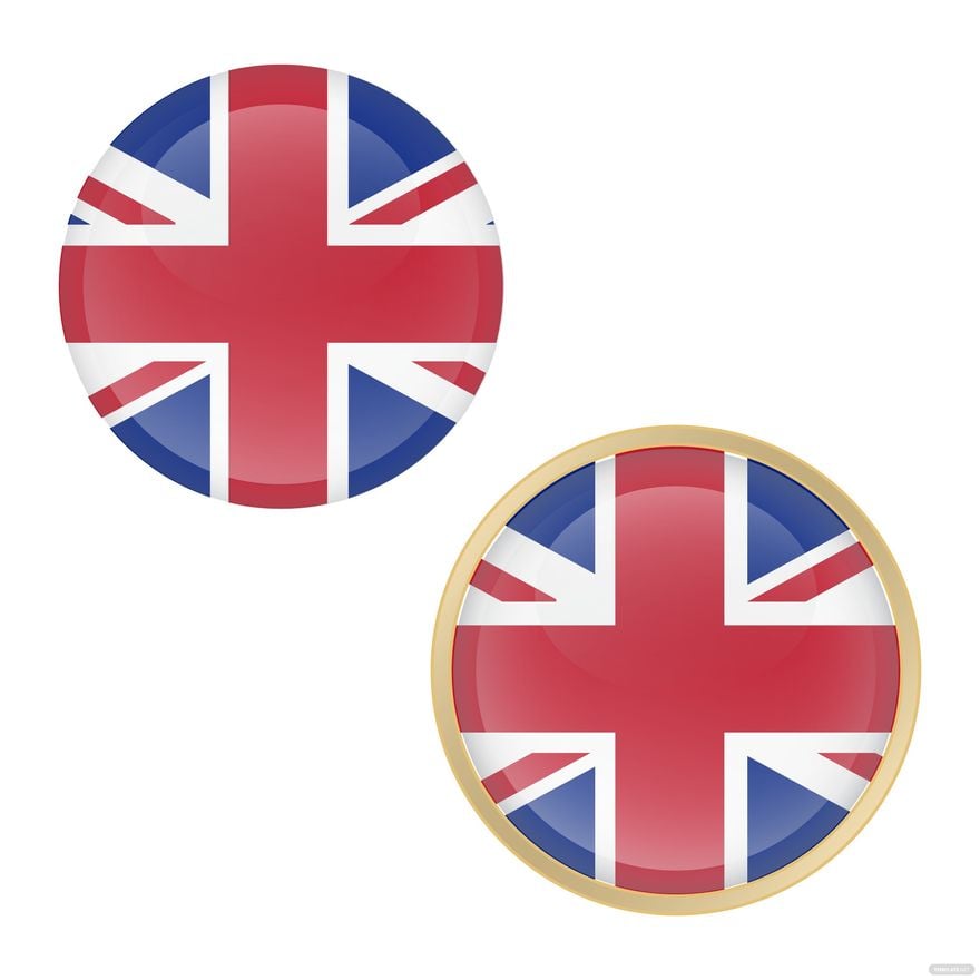 UK Flag Button Vector in Illustrator, EPS, SVG, JPG, PNG