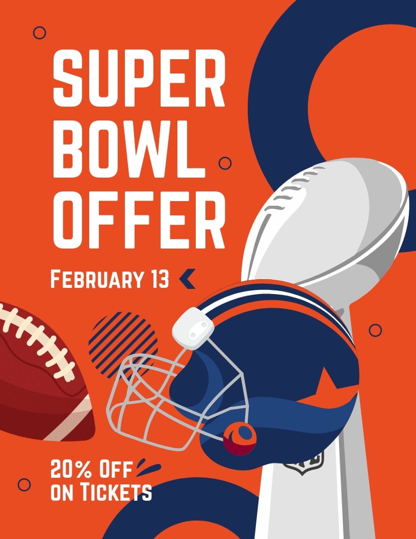 Super Bowl Giveaway Flyer Template in Word, Publisher, Google Docs