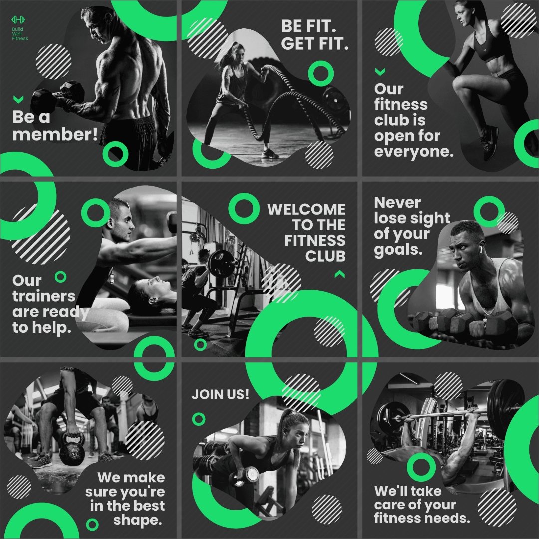 Fitness Club Puzzle Post, Instagram, Facebook Template