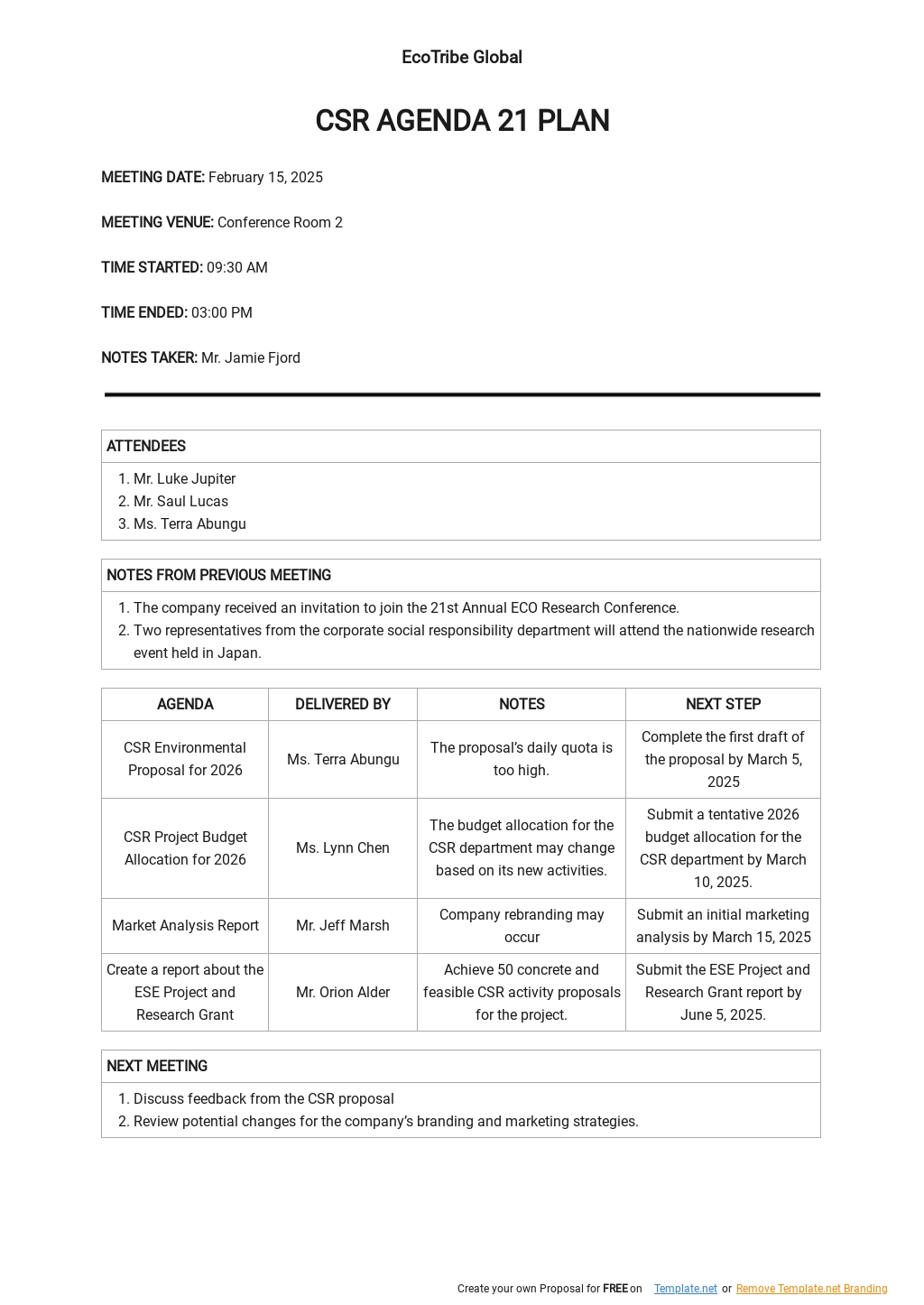 Agenda 21 Plan Template Download In Word Google Docs Apple Pages 