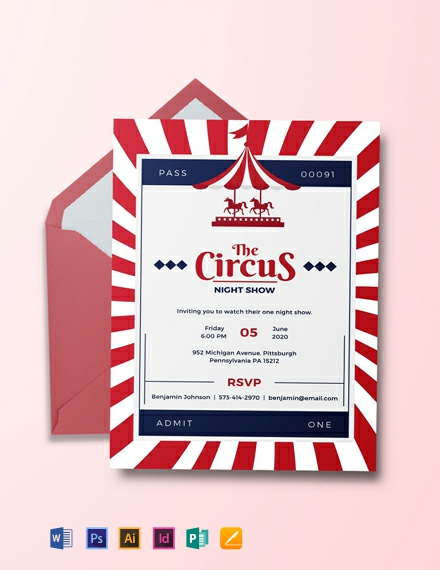 free circus invitation template 440x570 1