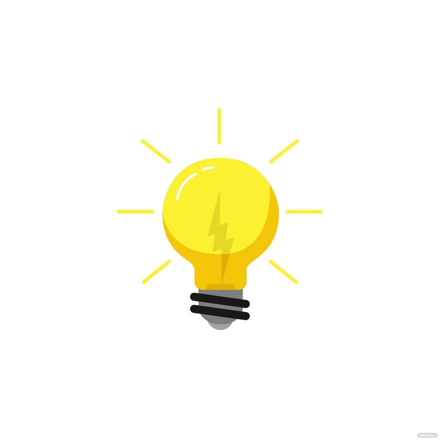 Lightning Bulb Vector in Illustrator, EPS, SVG, JPG, PNG