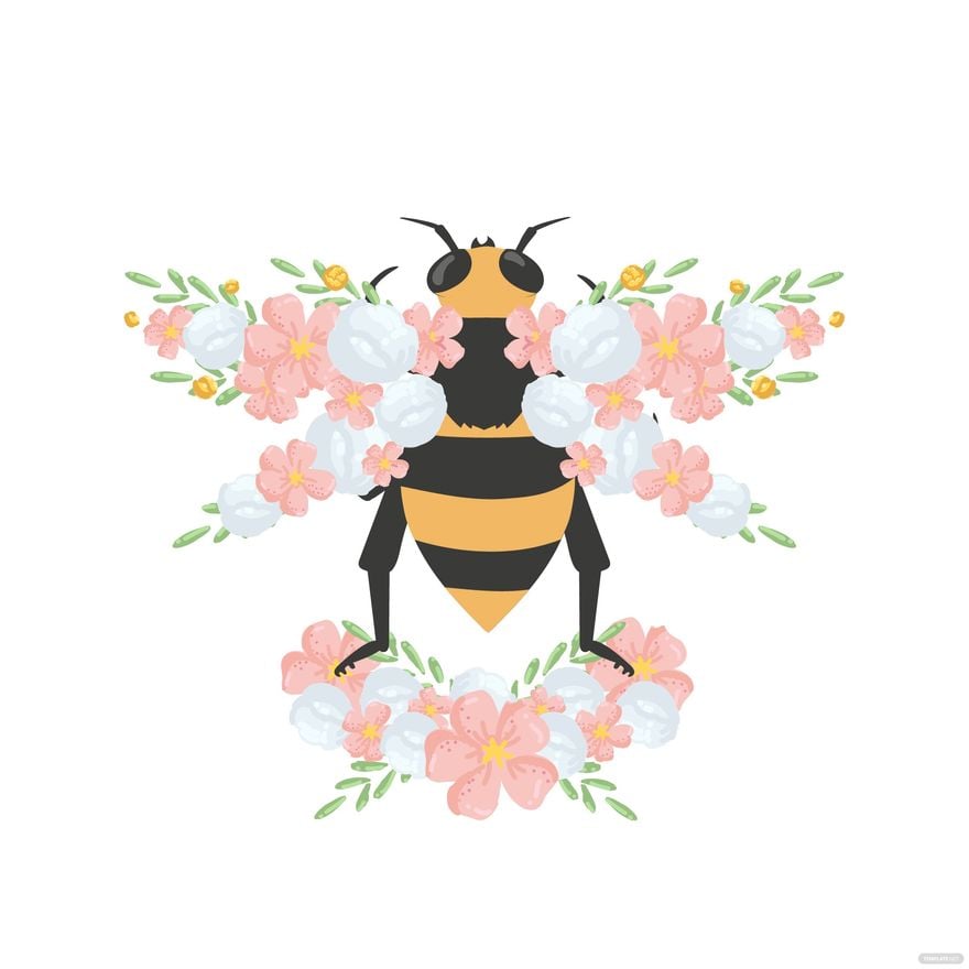 Free Bee Wreath Vector in Illustrator, EPS, SVG, JPG, PNG