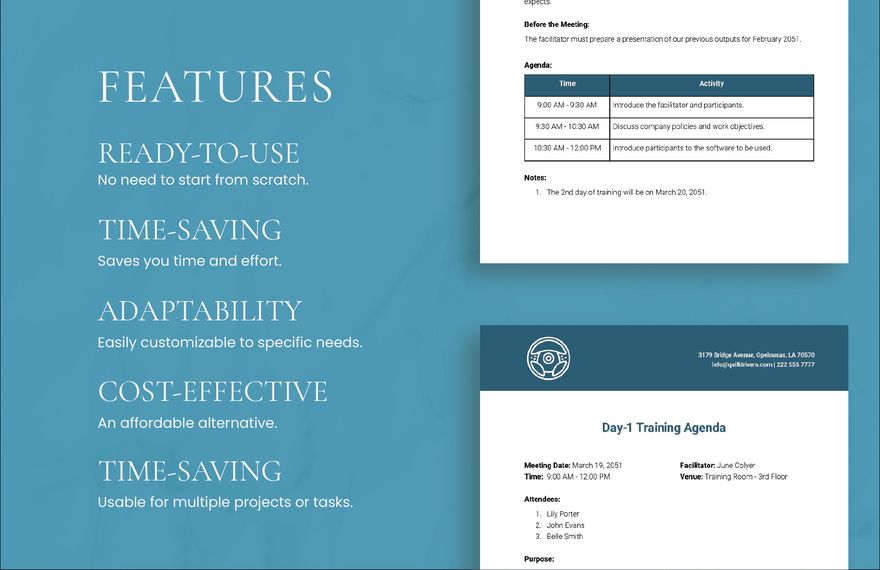Training Agenda Template - Google Docs, Word, Apple Pages | Template.net