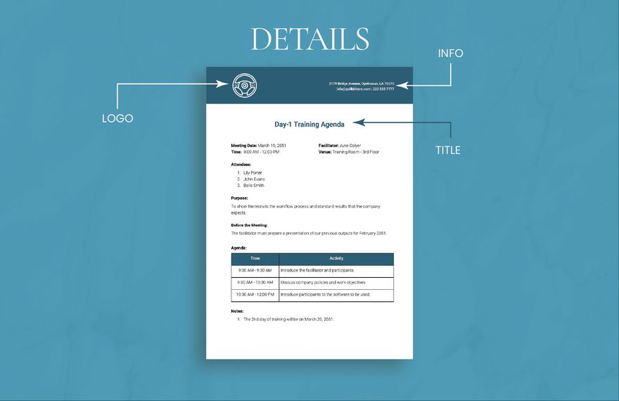 Training Agenda Template - Google Docs, Word, Apple Pages | Template.net