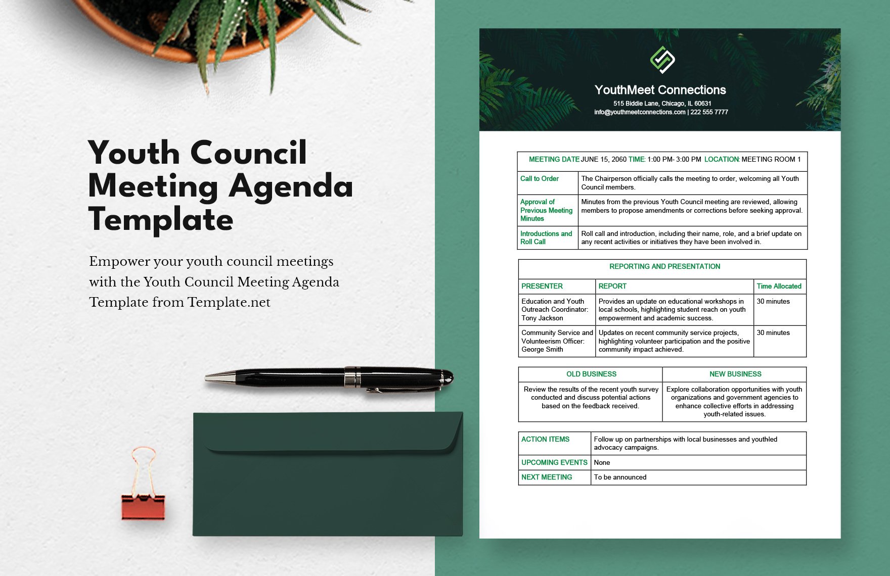 Youth Council Meeting Agenda Template