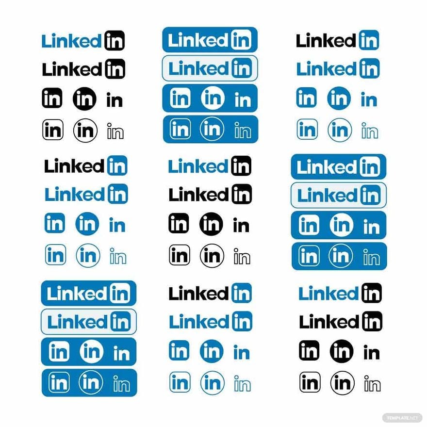 Small LinkedIn Icon Vector in Illustrator, EPS, SVG, JPG, PNG