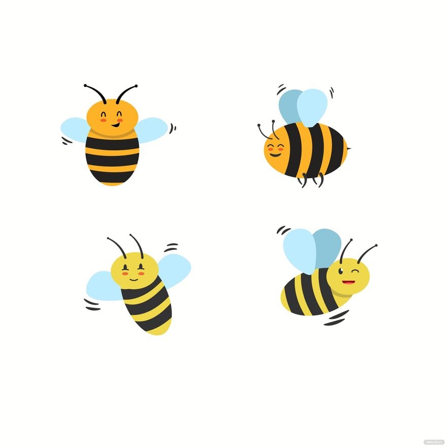 Free Baby Bee Vector in Illustrator, EPS, SVG, JPG, PNG