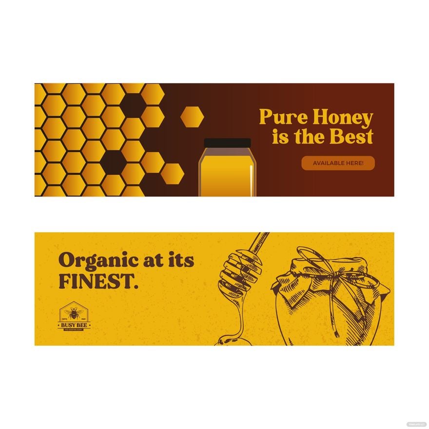 Free Bee Banner Vector in Illustrator, EPS, SVG, JPG, PNG
