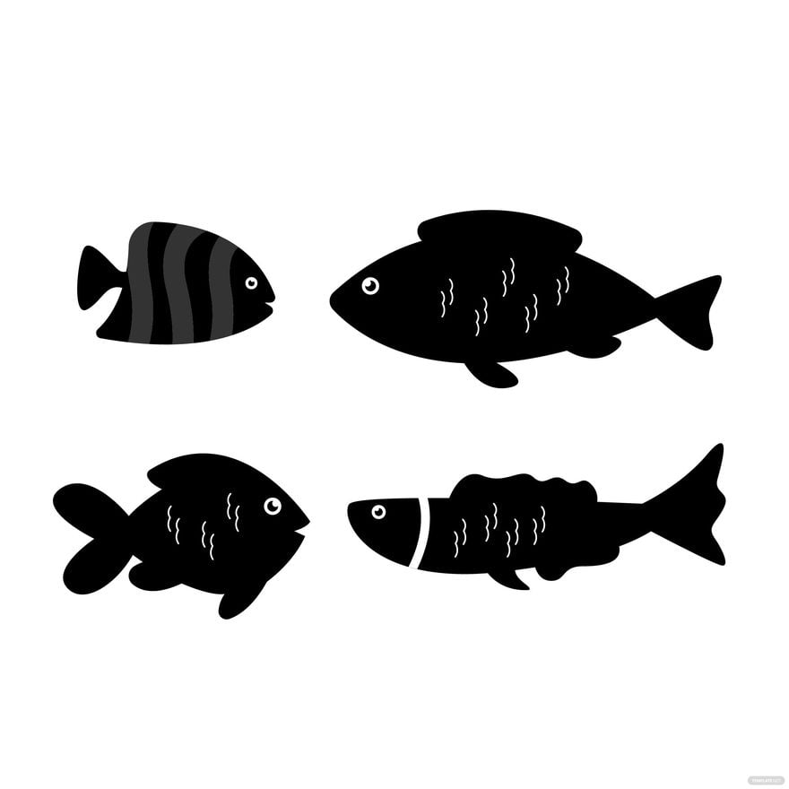 Free Black Fish Vector in Illustrator, EPS, SVG, JPG, PNG