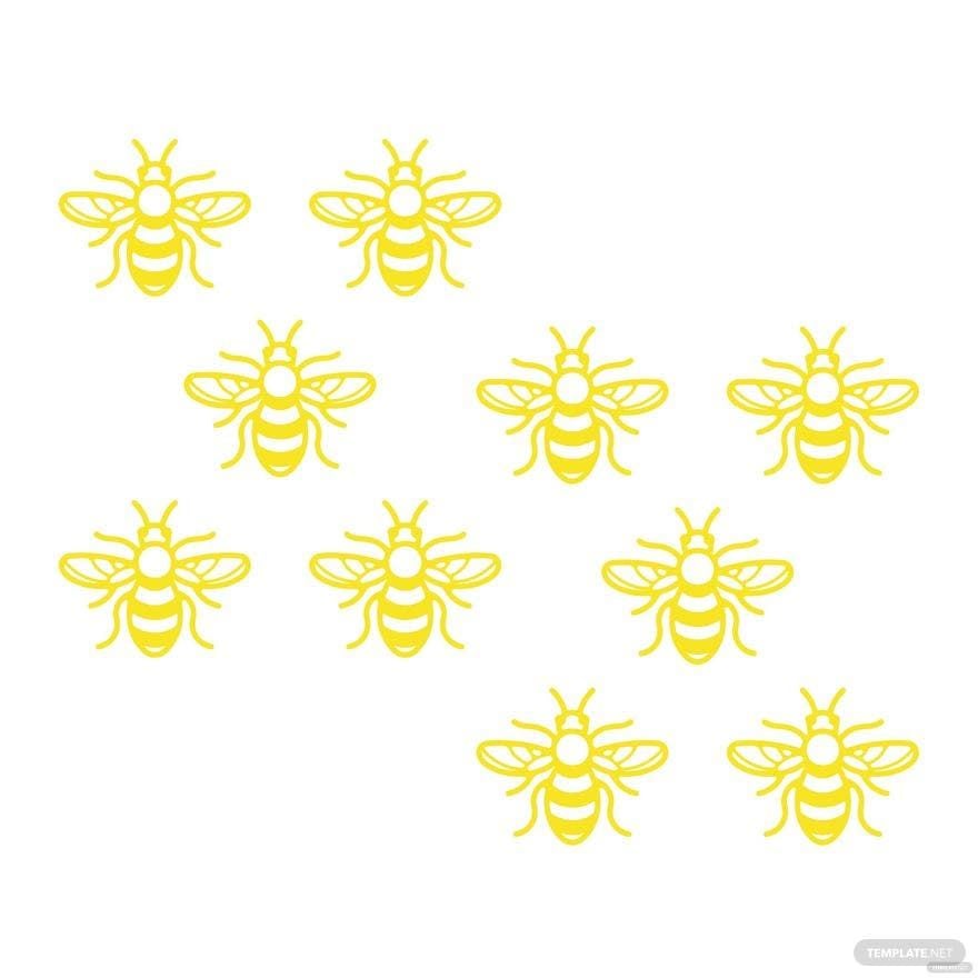 Free Yellow Bee Vector in Illustrator, EPS, SVG, JPG, PNG
