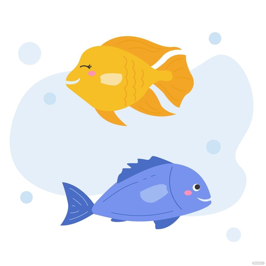 Happy Fish Vector in Illustrator, EPS, SVG, JPG, PNG