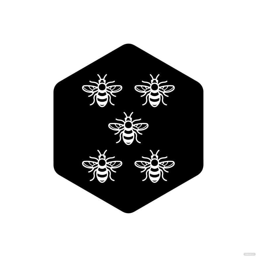 Free White Bee Vector in Illustrator, EPS, SVG, JPG, PNG