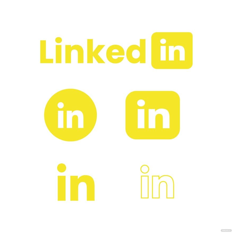 Yellow Linkedin Vector in Illustrator, EPS, SVG, JPG, PNG