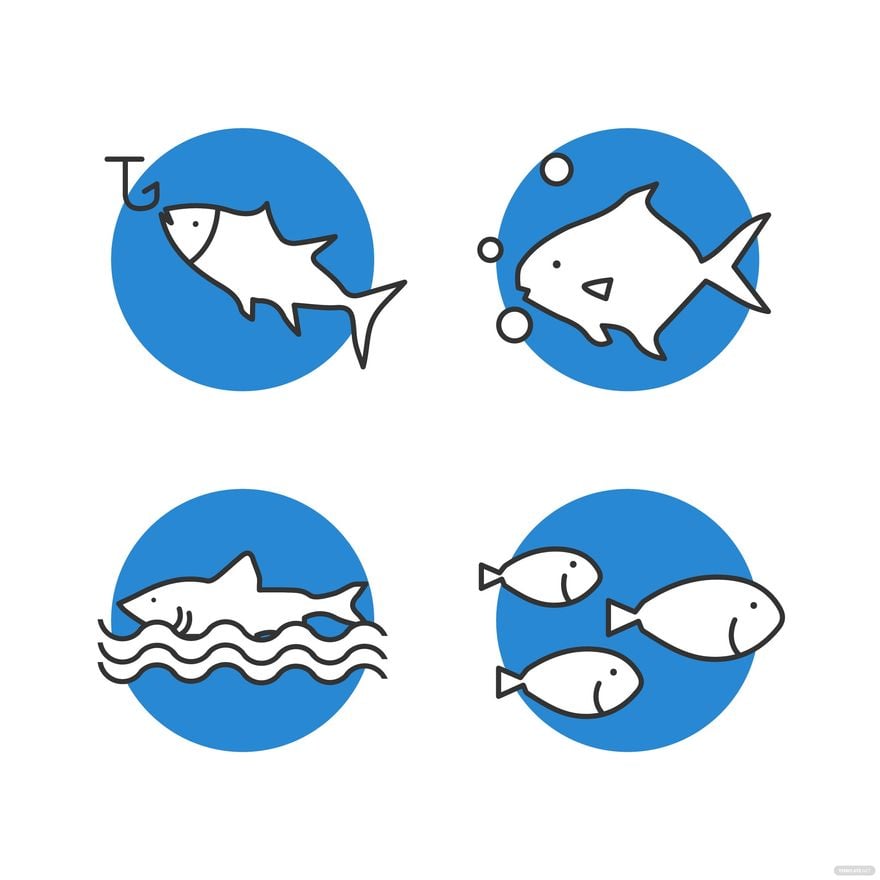 Fish Icon Vector in Illustrator, EPS, SVG, JPG, PNG