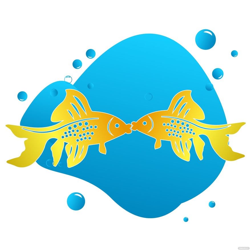 Fish Kissing Vector in Illustrator, EPS, SVG, JPG, PNG