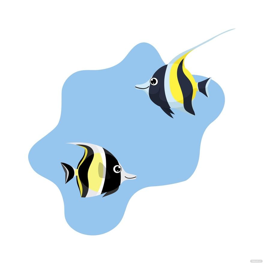 Cartoon Angel Fish Vector in Illustrator, EPS, SVG, JPG, PNG