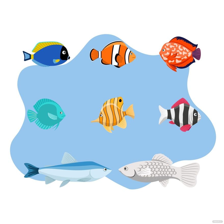 Ocean Fish Vector in Illustrator, EPS, SVG, JPG, PNG