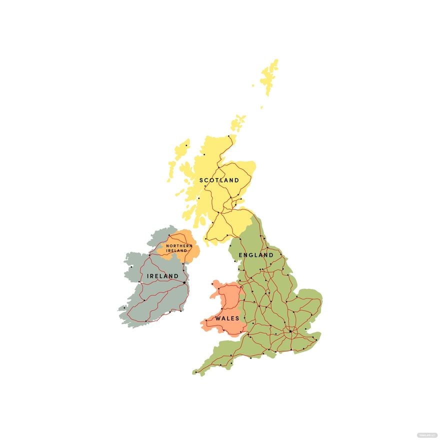 UK Road Map Vector