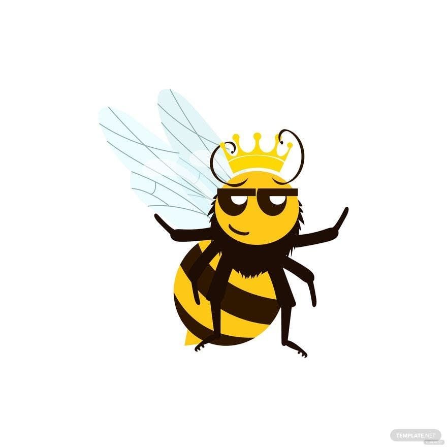 Crown Bee Vector in Illustrator, EPS, SVG, JPG, PNG