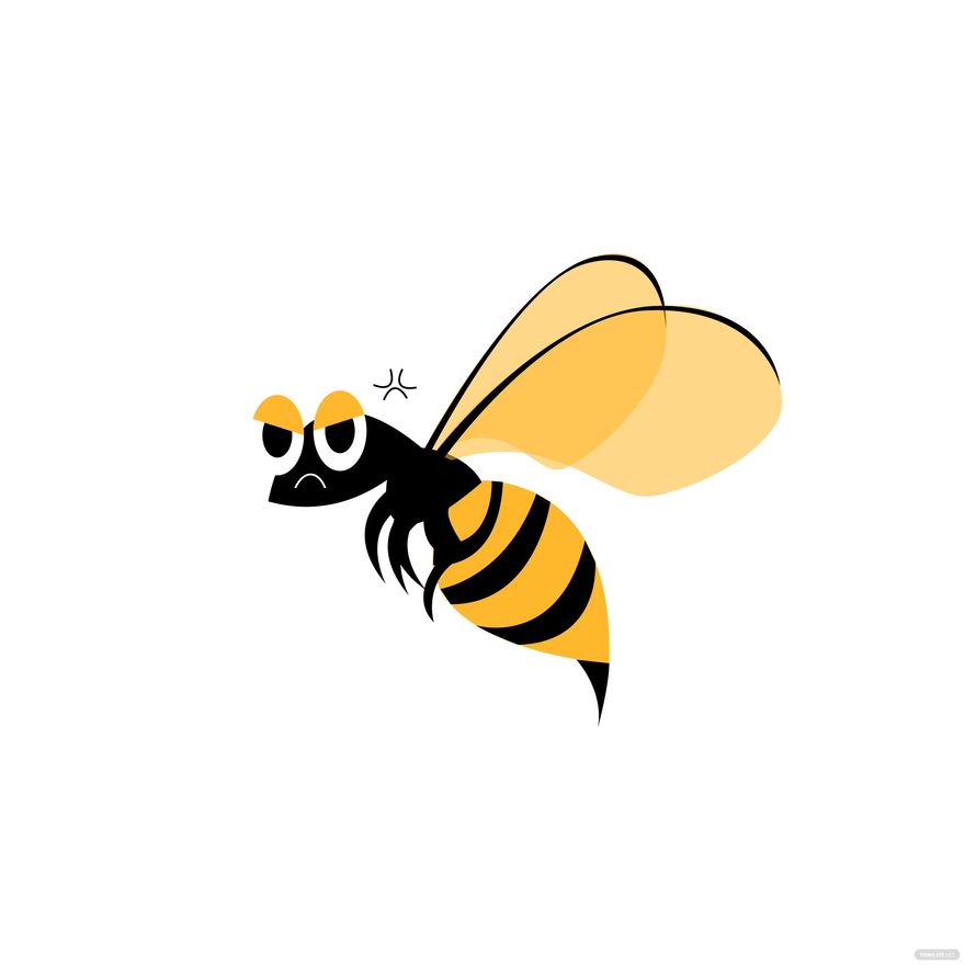 Free Angry Bee Vector Eps Illustrator Png Svg Template Net | The Best ...