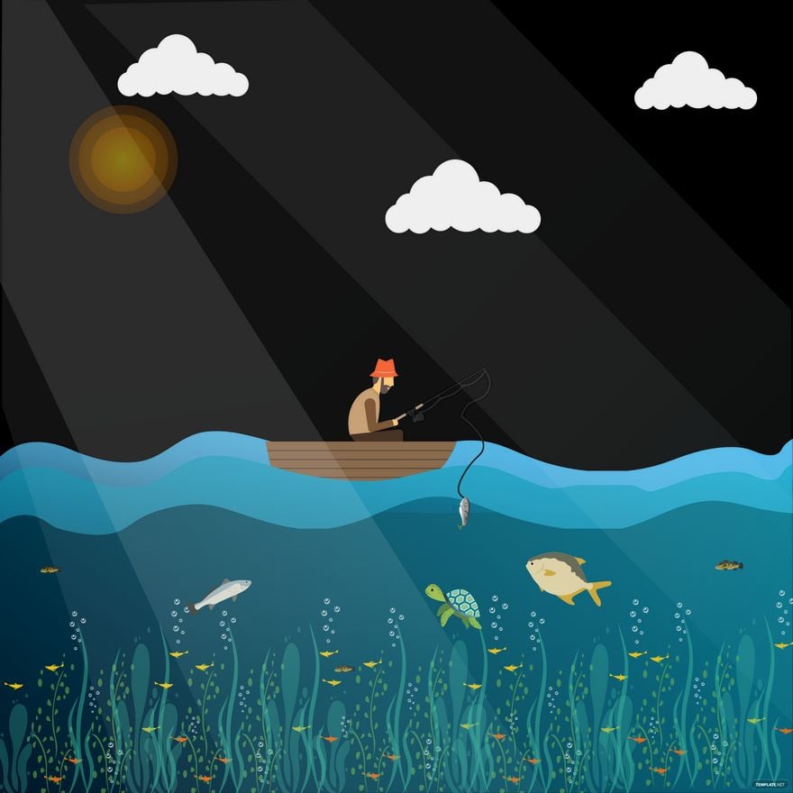 Fishing Vector in Illustrator, EPS, SVG, JPG, PNG