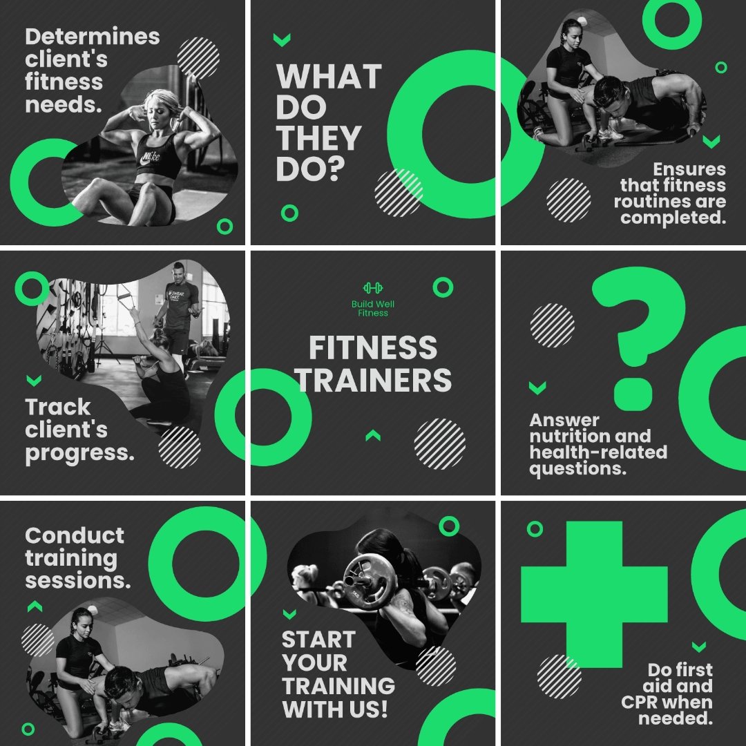 Fitness Trainer Puzzle Post, Instagram, Facebook Template