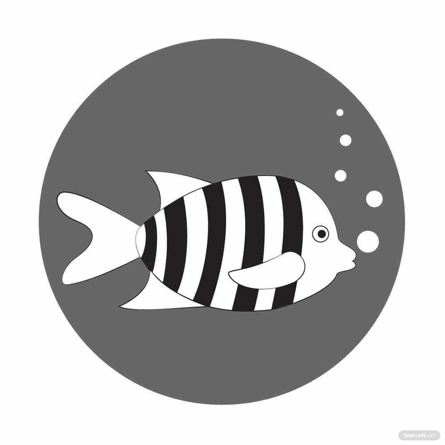 Black and White Fish Vector in Illustrator, EPS, SVG, JPG, PNG