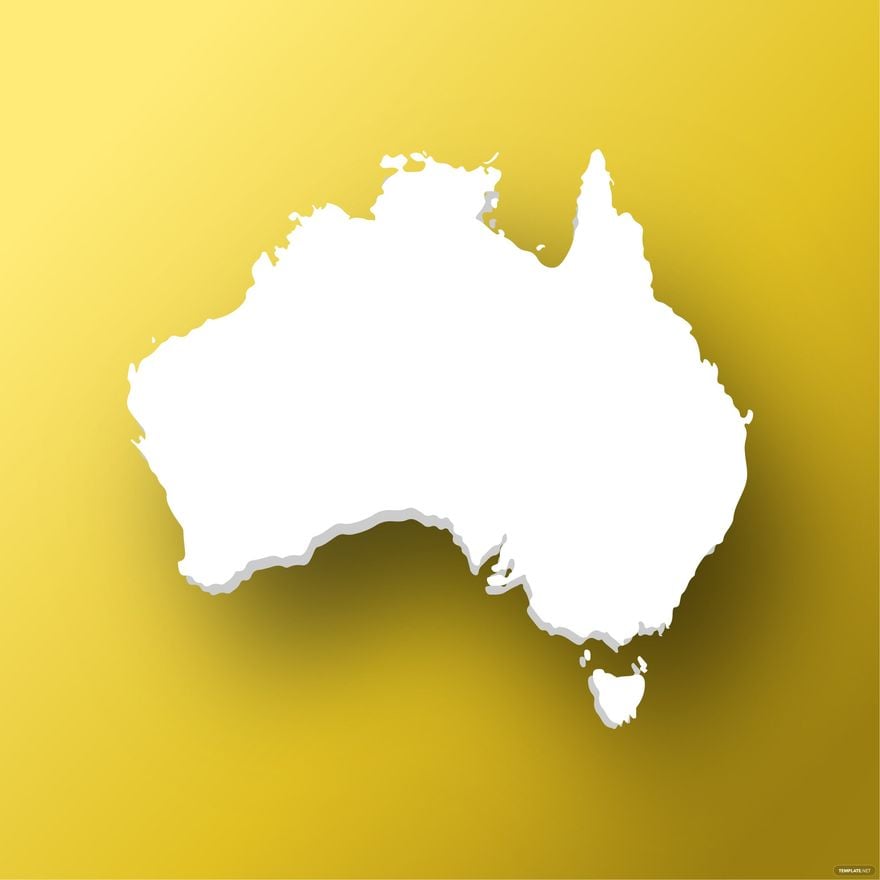 3D Australia Map Vector in Illustrator, EPS, SVG, JPG, PNG