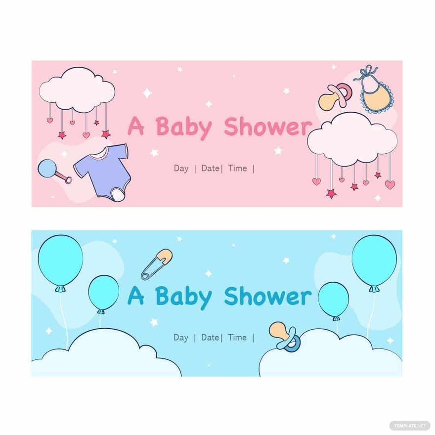 Baby Shower Banner Vector in Illustrator, EPS, SVG, JPG, PNG