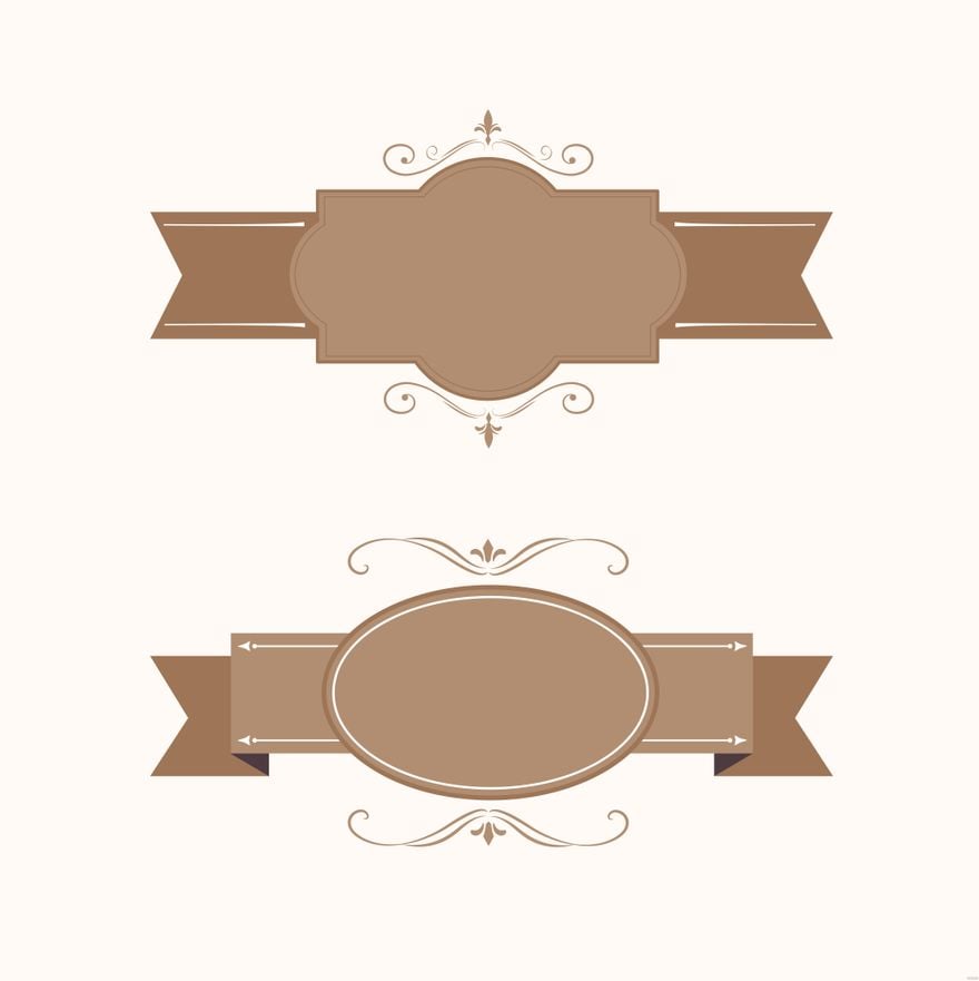 Embroidered Flat Style Brown Ribbon Isolated On Ivory Background. Brown  Fabric Vintage Tape. Template For Banner, Award, Sale, Icon, Logo, Label,  Poster Etc. Vector Illustration Royalty Free SVG, Cliparts, Vectors, and  Stock