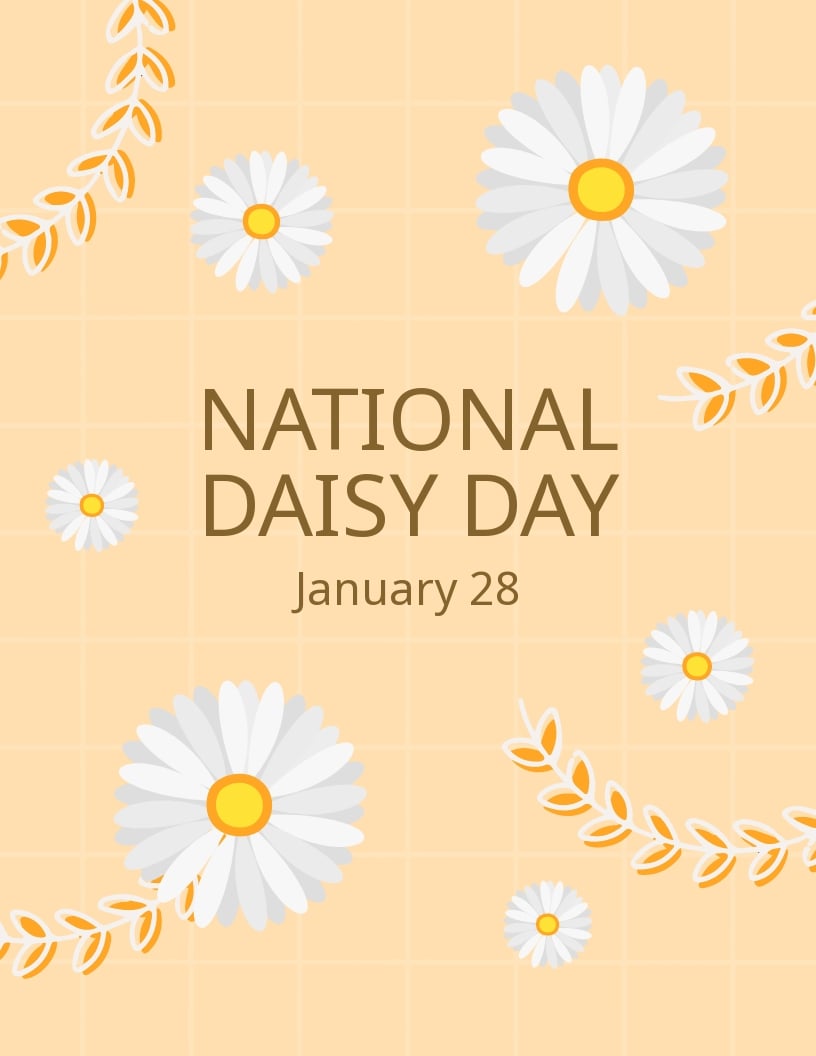 National Daisy Day Flyer Template