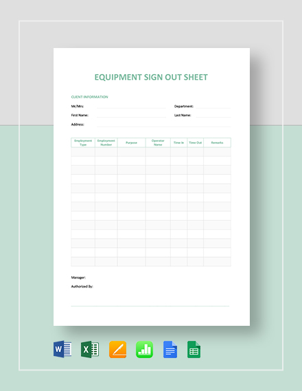 FREE Sign Out Sheet Templates [Edit & Download] | Template.net