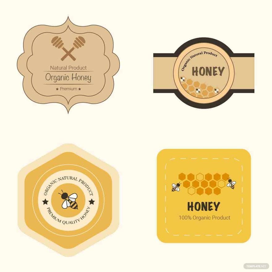 Honey Label Vector in Illustrator, EPS, SVG, JPG, PNG