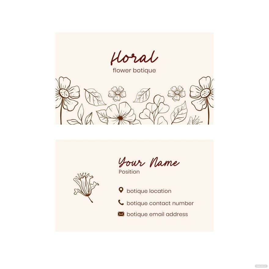 Floral Business Card Vector