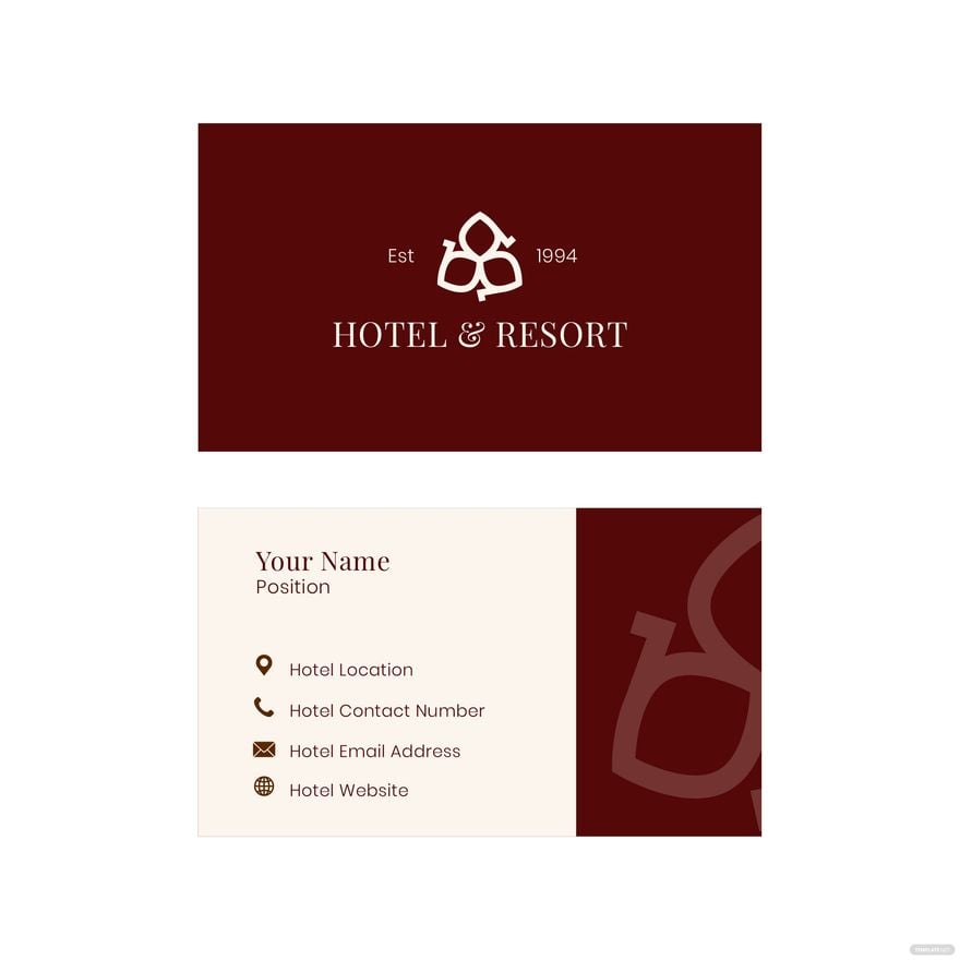 Hotel Business Card Vector in Illustrator, EPS, SVG, JPG, PNG