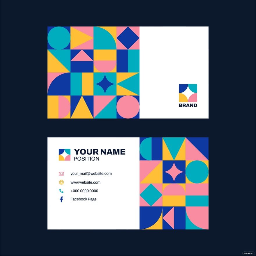 Geometric Business Card Vector in Illustrator, EPS, SVG, JPG, PNG