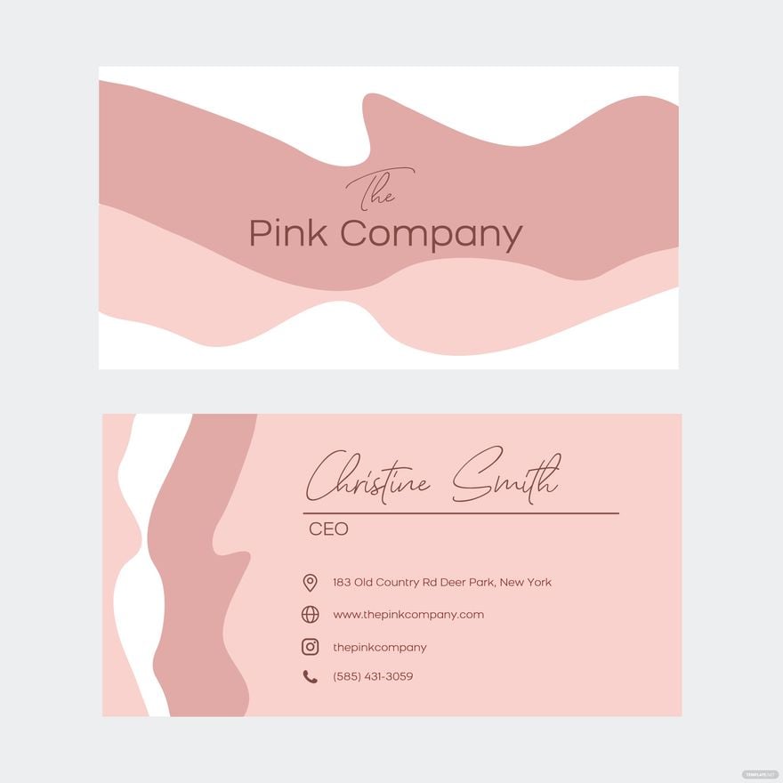 Free Pink Business Card Vector